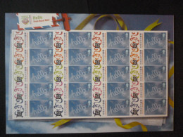 GREAT BRITAIN SG 2262 HELLO FOR HONG KONG STAMP EXPO 2004 20 STAMPS SMILER SHEET WITH GUTTERS & LABELS - Ganze Bögen & Platten