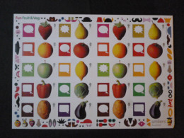 GREAT BRITAIN SG 2348-57 FRUITS AND VEGETABLES 20 STAMPS SMILER SHEET WITH GUTTERS & LABELS - Sheets, Plate Blocks & Multiples