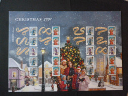 GREAT BRITAIN SG 2789-90 CHRISTMAS 2007 20 STAMPS SMILER SHEET WITH GUTTERS & LABELS - Sheets, Plate Blocks & Multiples