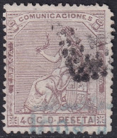 Spain 1873 Sc 196 España Ed 136 Used Certificado & Rombo De Puntos Cancels - Usados