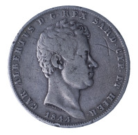 ROYAUME DE SARDAIGNE 5 Lire Charles Albert 1844 Gênes - Piemonte-Sardinië- Italiaanse Savoie