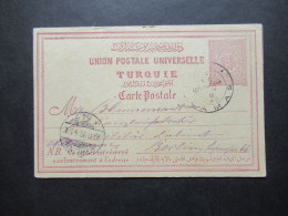 Türkei 1898 Ganzsache Weltpostverein Turquie Stempel Damas / Damaskus Nach Berlin Gesendet Mit Ank. Stempel / Militär - Briefe U. Dokumente