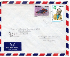 67192 - Zaire - 1981 - 100K Fische MiF A LpBf LUBUMBASHI -> Westdeutschland - Covers & Documents