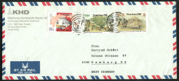 HONG KONG Hongkong 1987 Deco 3 Stamps Franked Abroad AIRMAIL Cover > Hamburg Germany - Cartas & Documentos