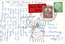 67212 - Bund - 1957 - 60Pfg Heuss I MiF A EilAnsKte BISCHOFSGRUEN -> FRANKFURT -> BERLIN - Covers & Documents