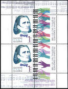 Mint  Stamp In Miliature Sheet  Music Composer Franz Liszt  2011  From Bulgaria - Musique