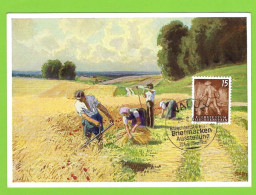 Faucheur, Travaux Agricoles, Paul Hey, Liecthenstein Carte-maximum 253 - Agriculture