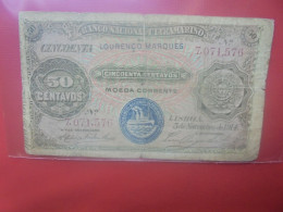 MOZAMBIQUE 50 Centavos 1914 Circuler (B.29) - Mozambique