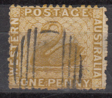 1d Used Swan, Perf., 12½, Western Austraila 1864,   - Usados