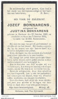 BERLAERE ..-- Mr Jozef BONNARENS , Echtgenoot Van Justina BONNARENS , Geboren Op 1865 , Overleden Op 1924 Te GENT .  . - Berlaar