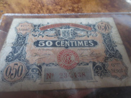 FRANCE BILLET 50  CENTIMES CHAMBRE DE COMMERCE D'ANGOULEME 1920 - 5 F 1917-1940 ''Violet''