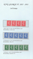 GB George Vl   7 Stamp Coils (All Watermark SIDEWAYS) U/M - Unused Stamps