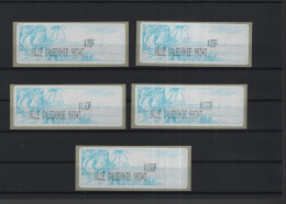 Neukaledonien Michel Cat.No. Mnh/** ATM Set 1 Teller 98343 (2) - Viñetas De Franqueo