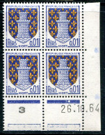 FRANCE- Y&T N°1351A- Neuf Sans Charnière ** (coin Daté) - 1960-1969