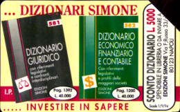 G 289 C&C 2331 SCHEDA TELEFONICA USATA DIZIONARI SIMONE 2^A QUALITÀ VARIETA' OCR - Errori & Varietà