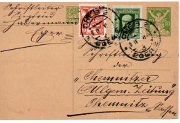 67235 - Tschechoslowakei - 1926 - 50h Allegorie GAKte M ZusFrankatur CHEB -> Deutschland - Lettres & Documents