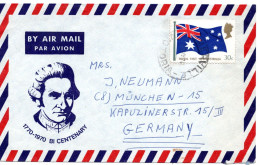 67240 - Australien - 1970 - 30c Royal Visit EF A LpBf SOMERVILLE -> Westdeutschland - Storia Postale