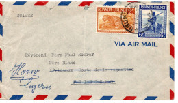 67246 - Ruanda-Urundi - 1948 - 6F Kolonialsoldat MiF A LpBf (etw Rauh Geoeffnet) USUMBURA -> Schweiz, Im Inland Nachges - Lettres & Documents