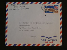 BU8 ST PIERRE MIQUELON BELLE LETTRE 1945  BANQUE A  PARIS   FRANCE  +N°399+ AFF. PLAISANT++ - Storia Postale