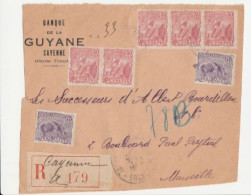 Guyane Française - Sur Devant De Lettre Gros Fragment Recommandée Cayenne Pour Marseille- - Cartas & Documentos