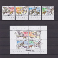 2023 Prehistoric Animals-Miocene Mammals 4v.+ S/S-used (O) Bulgaria /Bulgarie - Used Stamps