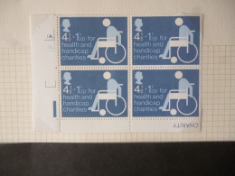 GREAT BRITAIN SG 970 HEALTH AND HANDICAP FUNDS BL4 MAGIN - Feuilles, Planches  Et Multiples