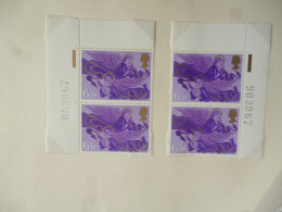 GREAT BRITAIN SG 993 CHRISTMAS BL4 MARGIN 2 PAIRS WITH SHEET NUMBER - Hojas & Múltiples