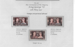 GB George Vl -  13/05/1937  Coronation Overprints X 3  ( Vfu) - See  Scan And Notes - Neufs