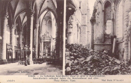 BELGIQUE - Ypres - La Cathédrale Saint-Martin Avant Et Après Le Bombardement - Carte Postale Ancienne - Otros & Sin Clasificación