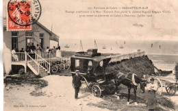 SANGATTE PLAGE VOITURE A CHEVAL DU RESTAURANT HOTEL DE LA PLAGE 1908 TBE - Sangatte