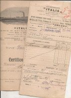 BOAT TICKET 1910 NAVIGAZIONE A VAPORE - ANCONA - GENOVA To BUENOS AIRES + ANCONA Smallpox Vaccination Certificate - Mondo