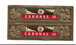 ETIQUETTE  DOUBLE CIGARRE CORONAS 50 - Etiketten