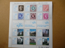 GREAT BRITAIN LABELS LONDON 1980 INTERNATIONAL STAMP EXHIBITION By HOUSE OF QUESTA - Werbemarken, Vignetten