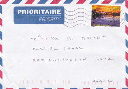 Enveloppe Pêcheur Palmiers N.Calédonie 2003 Oblitérée Prioritaire - Gebraucht