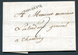 RC 25475 ITALIE SARDAIGNE 1849 ROCHETTE ( SAVOIE ) LETTRE DATÉE DE LA CROIX DE LA ROCHETTE POUR CHAMBERY - Sardinia