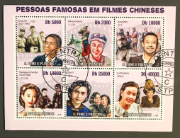 SAO TOME E PRINCIPE (SAINT THOMAS ET PRINCE) Cinema, Fameux Artistes Chinois Feuillet Emis En 2009. Oblitéré, Used - Cinéma