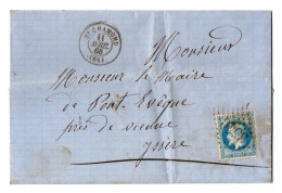 TB 4298 - 1868 - LSC - Lettre De SAINT - CHAMOND Pour M. Le Maire De PONT - L'EVEQUE - 1849-1876: Classic Period