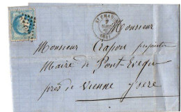 TB 4299 - 1868 - LSC - Lettre De SAINT - CHAMOND Pour M. Le Maire De PONT - L'EVEQUE - 1849-1876: Classic Period