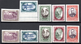 1539 LATVIA, 1932  HOME GUARDS.#198A-202A MNH. 198B -202B MH, 199B GUM BLEMISH - Lettland