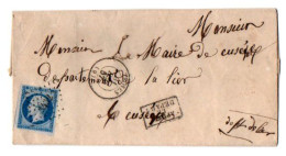 TB 4300 - 1857 - LSC - Lettre Après Le Départ De TROYES Pour M. Le Maire De CUSSET Via MULHOUSE A PARIS - 1849-1876: Classic Period