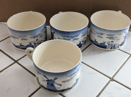 Lot De 4 Tasses Décor Moulin - Demi-Porcelaine Badonviller - Cups