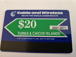 TURKS & CAICOS ISLANDS $ 20,-  AUTELCA CARDS 1E ISSUE  Prepaid      MINT CARD   **13664** - Turks & Caicos (Islands)