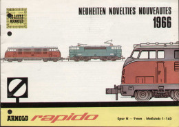 Catalogue ARNOLD RAPIDO 1966 Novelties Spur N 1:160 9 Mm - En Allemand, Anglais Et Français - Tedesco