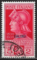 DODECANESE 1930 Stamp Of Italy Ferrucci Set With Overprint CALIMNOS 2 L Carmine Vl. 16 - Dodekanesos