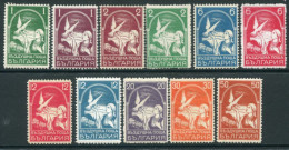 BULGARIA 1931-38 Dove Airmail Set Of 11 LHM / *.  Michel 235-41, 350-53 - Nuovi