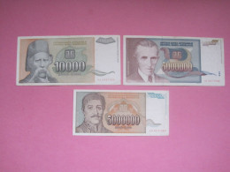 Yugoslavia Lot 3 Banknotes 1993 - Yougoslavie