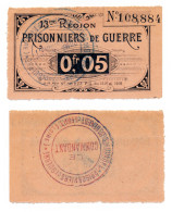 1914-1918 // P.O.W. // Bon De Prisonnier De Guerre // 13 ème REGION // ST GENEST-LERPT (LOIRE) // Cinq Centimes - Otros & Sin Clasificación