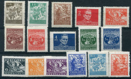 YUGOSLAVIA 1945 Tito And Partisans Definitive, 16 Cheapest   MNH / **.  Michel 470-485x Or Y - Nuovi