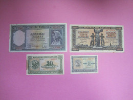 Greece Lot 4 Banknotes 1939, 40, 42 - Grèce