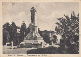 CARTOLINA  PORTO S.GIORGIO,FERMO,MARCHE-MONUMENTO AI CADUTI-STORIA,MEMORIA,CULTURA,RELIGIONE,BELLA ITALIA-VIAGGIATA 1941 - Fermo